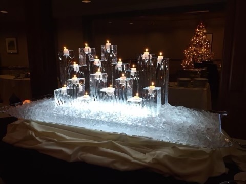 Frozen Candle Display Ice Sculpture