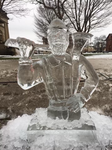 Life-Sized Lumberjack Ice Sculpture