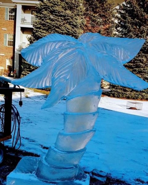 Plam Tree Ice Sculpture