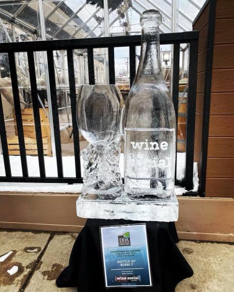 Bottle of Wine Ice Sculpture