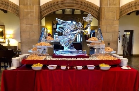 Angel Ice Sculpture with Fruit Trays