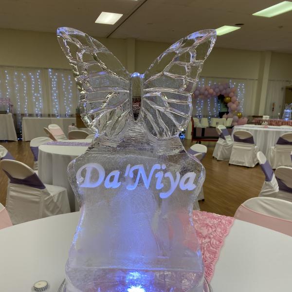 Butterfly Centerpiece Ice Sculpture